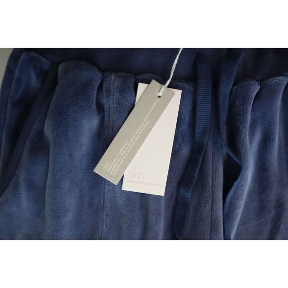 Skin Worlwide Women Sz 2/M Azure Blue Audriana Mid-Rise Velour Jogger Pants - Picture 10 of 14
